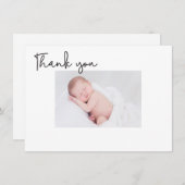 シックモダンバプテスマベビーサンキューカード サンキューカード (正面/裏面)