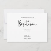 シックモダンバプテスマベビーサンキューカード サンキューカード (裏面)