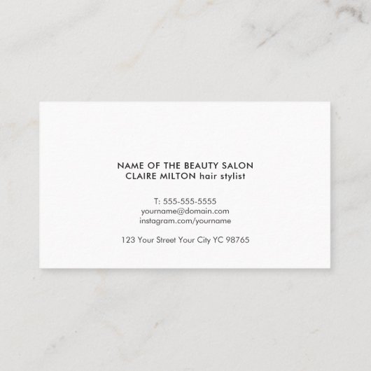 シックモダンバラタイポグラフィ美容師 名刺 (裏面)