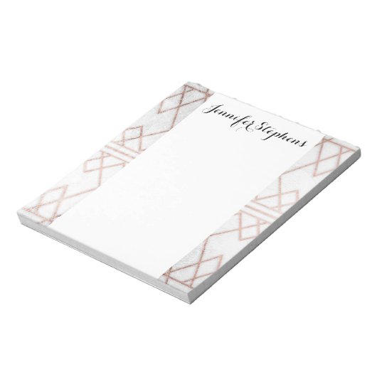 シックモダンバラフェイク金ゴールド幾何三角形 ノートパッド (回転)