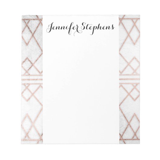 シックモダンバラフェイク金ゴールド幾何三角形 ノートパッド (正面)