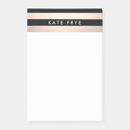 シックモダンバラ金ゴールドとブラッストライプのク ポストイット (正面)