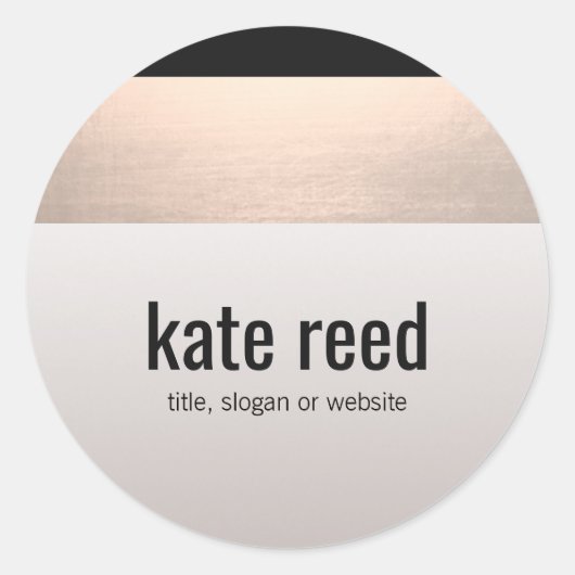 シックモダンバラ金ゴールドアクセントタウペググレー ラウンドシール (正面)