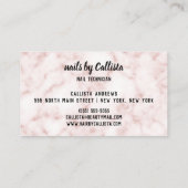 シックモダンバラ金ゴールドグリッター大理石爪、 ネイルテック 名刺 (裏面)