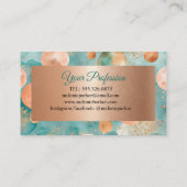 シックモダンバラ金ゴールドターコイズ 名刺 (裏面)