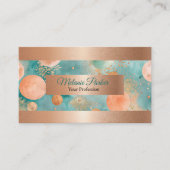 シックモダンバラ金ゴールドターコイズ 名刺 (正面)