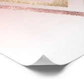 シックモダンバラ金ゴールドピンクシェブロングラデーション ポスター (角)