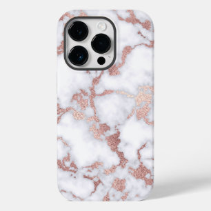 シックモダンバラ金ゴールドホワイトマーブルストーンパターン Case-Mate iPhone 14 PROケース