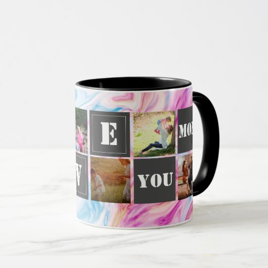 シックモダンバラ金ゴールドマーブルグレーの母親贈り物 マグカップ (正面右)