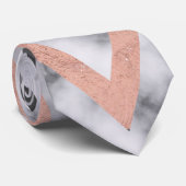 シックモダンバラ金ゴールド白黒三角形 ネクタイ (ロール)