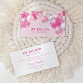 シックモダンバルーンアーティストピンクシルバー 名刺