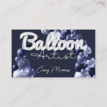 シックモダンバルーンアーティスネイビーブルーシルバー