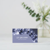 シックモダンバルーンアーティスネイビーブルーシルバー 名刺 (スタンド正面)