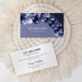 シックモダンバルーンアーティスネイビーブルーシルバー 名刺