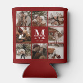 シックモダンバーガンディ写真集コラージュ記念 缶クーラー (裏面)