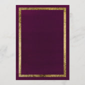 シックモダンバーガンディ金ゴールド紙吹雪結婚のメニュー メニュー (裏面)