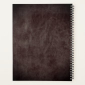 シックモダンバーガンディ革スクリプトtan monogram プランナー手帳 (裏面)