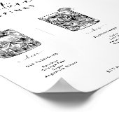 シックモダンバーシグネチャー結婚ドリンクの看板 ポスター (角)