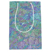 シックモダンパステルカラーズマーブルモザイクパターン ミディアムペーパーバッグ (正面)