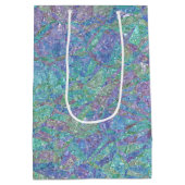 シックモダンパステルカラーズマーブルモザイクパターン ミディアムペーパーバッグ (裏面)