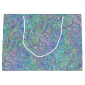 シックモダンパステルカラーズマーブルモザイクパターン ラージペーパーバッグ (正面)