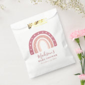 シックモダンパステルピンクレインボーベビーシャワー フェイバーバッグ (封をした状態)
