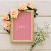 シックモダンパステルピンク手書きスクリプ結婚ト テーブルナンバー