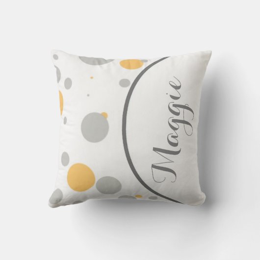 シックモダンパーソナライズされた水玉模様装飾用クッション クッション (裏面)