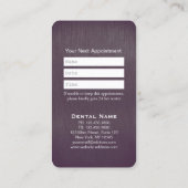 シックモダンパープルデンタルケア歯科アポイントメント 予約カード (裏面)