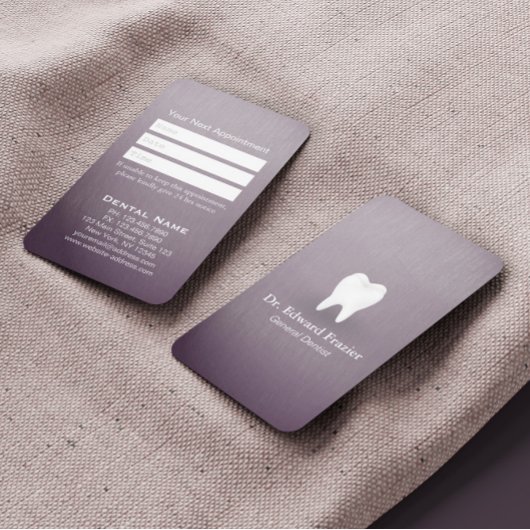 シックモダンパープルデンタルケア歯科アポイントメント 予約カード