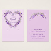 シックモダンパープルフローライヤリングディスプレイカード (正面&裏面)