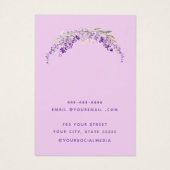 シックモダンパープルフローライヤリングディスプレイカード (裏面)