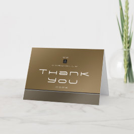 シックモダンビジネスブラウン サンキューカード