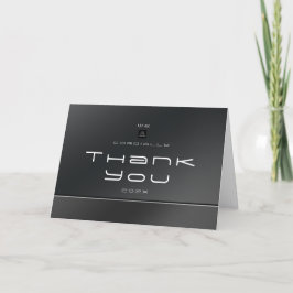 シックモダンビジネスブラック サンキューカード