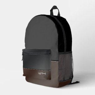 シックモダンビジネスブラック プリントバックパック