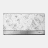 シックモダンビジネスマーブルホワイト デスクマット (正面)