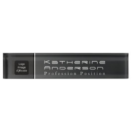 シックモダンビジネスロゴブラック デスクネームプレート