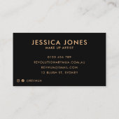 シックモダンピンクアイシャドーパレートメイクアップアーティスト 名刺 (裏面)