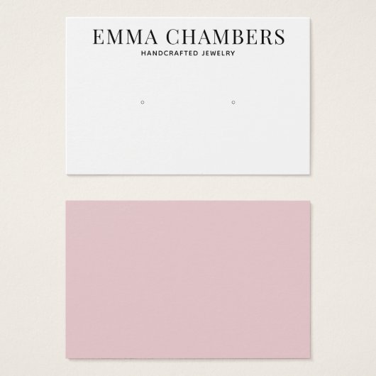 シックモダンピンクイヤリングディスプレイカード (正面&裏面)