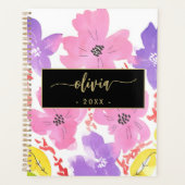 シックモダンピンクウォーターカラーフローラ2025プランナー プランナー手帳 (正面)