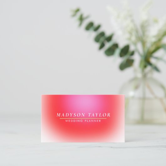 シックモダンピンクグラデーション 名刺 (スタンド正面)