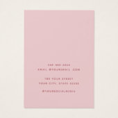 シックモダンピンクグリッターイヤリング表示カード (裏面)