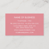 シックモダンピンクシェブロンストライプフィットネストレーナー 名刺 (裏面)