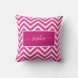 シックモダンピンクシェボロンジグザグパターン名 クッション