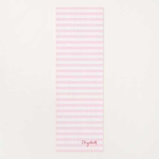 シックモダンピンクストライプエクササイズ ヨガマット (正面)