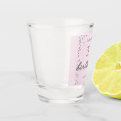 シックモダンピンクスパークルグリッター誕生日パーティー ショットグラス (左)