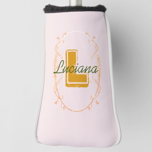 シックモダンピンクスポーツ愛好家ゴルファーモノグラム ゴルフヘッドカバー (回転90)