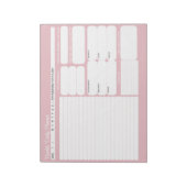 シックモダンピンクデイリープランナーTo-Doリスト ノートパッド (回転)