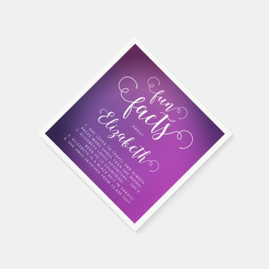 シックモダンピンクパープルグラデーションおもしろいファクトレディ スタンダードカクテルナプキン (角)