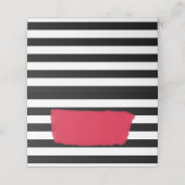 シックモダンピンクブラックとホワイトのストライプ プレイスカード (外部開封)